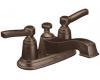 Moen Rothbury CA6201ORB Oil Rubbed Bronze Two Lever Handle Low Arc Centerset Faucet with Pop-Up