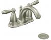 Moen Brantford CA6610BN Brushed Nickel Two Lever Handle Low Arc Centerset Faucet with Pop-Up