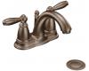 Moen Brantford CA6610ORB Oil Rubbed Bronze Two Lever Handle Low Arc Centerset Faucet with Pop-Up