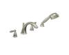 Moen T924BN Brantford Brushed Nickel Roman Tub Faucet Trim Kit with Hand Shower & Lever Handles