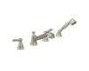 Moen Rothbury T925BN Brushed Nickel Roman Tub Faucet Trim Kit with Hand Shower & Lever Handles