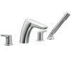 Moen T987 Method Chrome Two-Handle Low Arc Roman Tub Faucet Includes Hand Shower