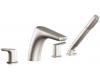 Moen T987BN Method Brushed Nickel Two-Handle Low Arc Roman Tub Faucet Includes Hand Shower