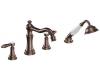 Moen TS21104ORB Weymouth Oil Rubbed Bronze Two-Handle Diverter Roman Tub Faucet Includes Hand Shower