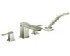Moen TS904BN 90 Degree Brushed Nickel Two-Handle High Arc Roman Tub Faucet Includes Hand Shower