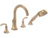 Moen TS964BB Icon Brushed Bronze Two-Handle High Arc Roman Tub Faucet Includes Hand Shower