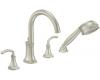 Moen TS964BN Icon Brushed Nickel Two-Handle High Arc Roman Tub Faucet Includes Hand Shower