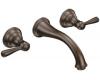 Moen Kingsley CAT6107ORB Oil Rubbed Bronze Two-Handle Low Arc Wall Mount Bathroom Faucet Trim