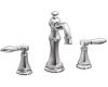 Moen TS42108 Weymouth Chrome Two-Handle High Arc Wall Mount Bathroom Faucet