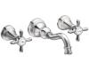Moen TS42112 Weymouth Chrome Two-Handle High Arc Wall Mount Bathroom Faucet