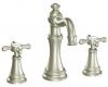 Moen TS42114BN Weymouth Brushed Nickel Two-Handle High Arc Wall Mount Bathroom Faucet