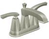 Moen Divine S452BN Brushed Nickel Two-Handle Low Arc Bathroom Faucet