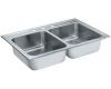 Moen 22217 Camelot Stainless Steel 33" x 22" Double Bowl Sink