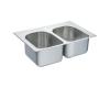 Moen Lancelot 22393 Stainless Steel 33" x 22" Double Bowl Sink