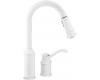 Moen Aberdeen CA7590W Glacier Single Handle High Arc Pulldown Kitchen Faucet