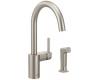 Moen 7165SRS Align Spot Resist Stainless Spot Resist Single Handle High Arc Kitchen Faucet
