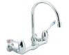 Moen 8126 Commercial Chrome Two Handle Wall Mount Kitchen Faucet With Spout