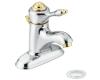 Moen Castleby L4612CP Chrome/Polished Brass 4" Single Lever Handle Centerset Faucet with Pop-Up