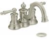 Moen S412BN Waterhill Brushed Nickel 4" Centerset Faucet with Pop-Up