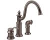 Moen S711ORB Waterhill Oil Rubbed Bronze Single Lever Kitchen Faucet with Side Spray