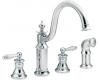 Moen S712 Waterhill Chrome Two Lever Kitchen Faucet with Side Spray