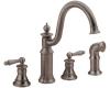 Moen S712ORB Waterhill Oil Rubbed Bronze Two Lever Kitchen Faucet with Side Spray
