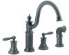 Moen S712WR Waterhill Wrought Iron Two Lever Kitchen Faucet with Side Spray