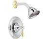 Moen Kingsley T2112CP Chrome/Polished Brass Posi-Temp Shower Trim Kit with Lever Handle