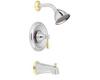 Moen Kingsley T2113CP Chrome/Polished Brass Posi-Temp Tub & Shower Trim Kit with Lever Handle