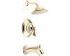 Moen Asceri T2807CGPC Classic Gold/Pebbled Cream Posi-Temp Tub & Shower Trim Kit with Lever Handle