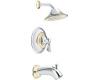 Moen Asceri T2807CP Chrome/Polished Brass Posi-Temp Tub & Shower Trim Kit with Lever Handle