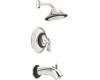 Moen Asceri T2807NLBL Nickel/Matte Black Posi-Temp Tub & Shower Trim Kit with Lever Handle