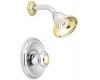 Moen Castleby T3109CP Chrome/Polished Brass Moentrol Shower Trim Kit with Knob Handle