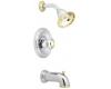 Moen Castleby T3110CP Chrome/Polished Brass Moentrol Tub & Shower Trim Kit with Knob Handle