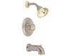 Moen Castleby T3110ST Satine/Polished Brass Moentrol Tub & Shower Trim Kit with Knob Handle