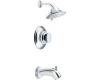 Moen Asceri T3162CPM Chrome/Platinum Moentrol Tub & Shower Trim Kit with Knob Handle