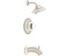 Moen Asceri T3162STV Satine/Ivory Moentrol Tub & Shower Trim Kit with Knob Handle