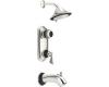 Moen Asceri T3431NLBL Nickel/Matte Black ExactTemp Tub & Shower Trim Kit with Lever & Knob Handles