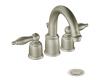 Moen Castleby T4945BN Brushed Nickel 4" Mini Widespread Trim Kit with Pop-Up & Lever Handles