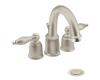 Moen T4945STST Castleby Satine/Satine 4" Mini Widespread Trim Kit with Pop-Up & Lever Handles