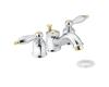 Moen T4955CP Castleby Chrome/Polished Brass 4" Mini Widespread Trim Kit with Pop-Up & Lever Handles