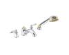 Moen Castleby T6986CP Chrome/Polished Brass Roman Tub Faucet Trim Kit with Hand Shower & Lever Handles
