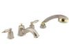 Moen Castleby T6986ST Satine/Polished Brass Roman Tub Faucet Trim Kit with Hand Shower & Lever Handles