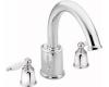 Moen Castleby T6988CPC Chrome/Porcelain Roman Tub Faucet Trim Kit with Lever Handles