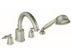 Moen Castleby T6989BN Brushed Nickel Roman Tub Faucet Trim Kit with Hand Shower & Lever Handles
