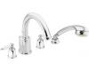 Moen Castleby T6989CPC Chrome/Porcelain Roman Tub Faucet Trim Kit with Hand Shower & Lever Handles