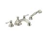 Moen T912AN Kingsley Antique Nickel Roman Tub Faucet Trim Kit with Hand Shower & Lever Handles