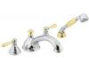 Moen Kingsley T912CP Chrome/Polished Brass Roman Tub Faucet Trim Kit with Hand Shower & Lever Handles