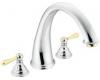 Moen Kingsley T920CP Chrome/Polished Brass Roman Tub Faucet Trim Kit with Lever Handles