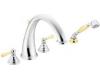 Moen Kingsley T922CP Chrome/Polished Brass Roman Tub Faucet Trim Kit with Hand Shower & Lever Handles